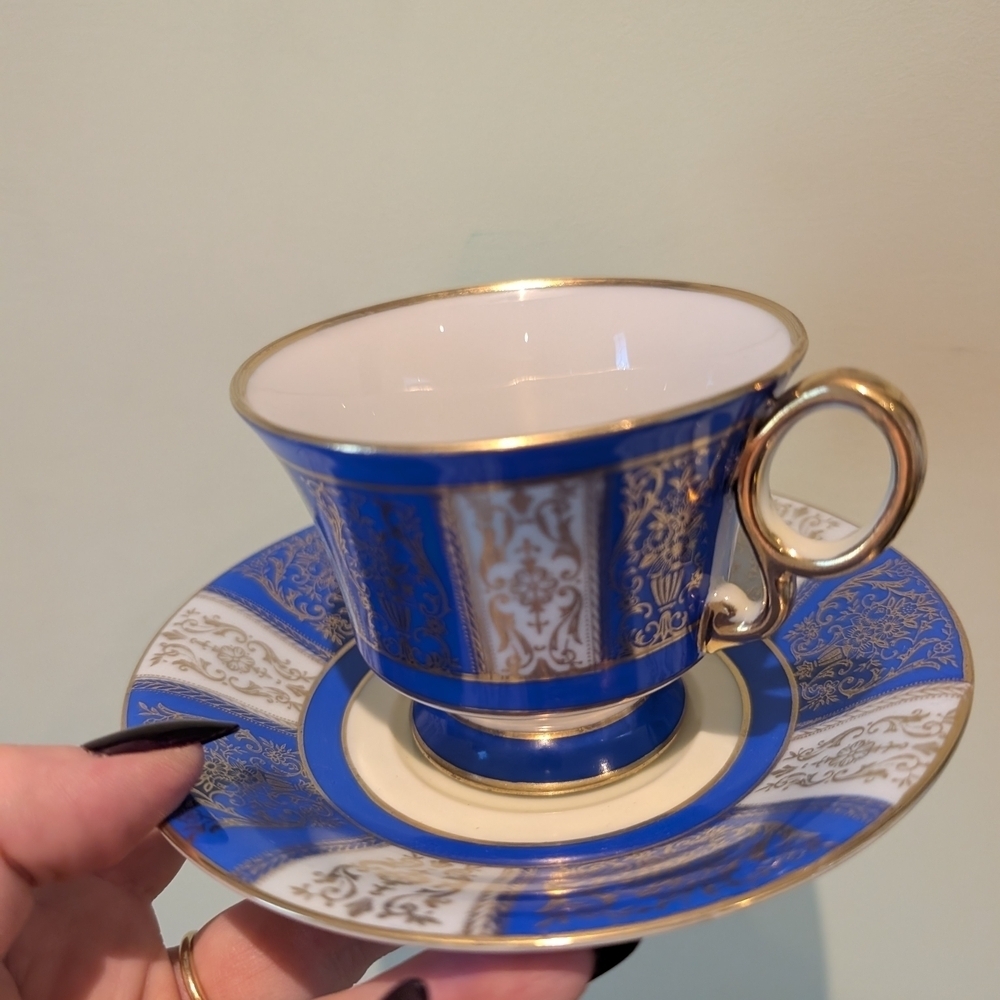 Prince China White and Gold Teacup